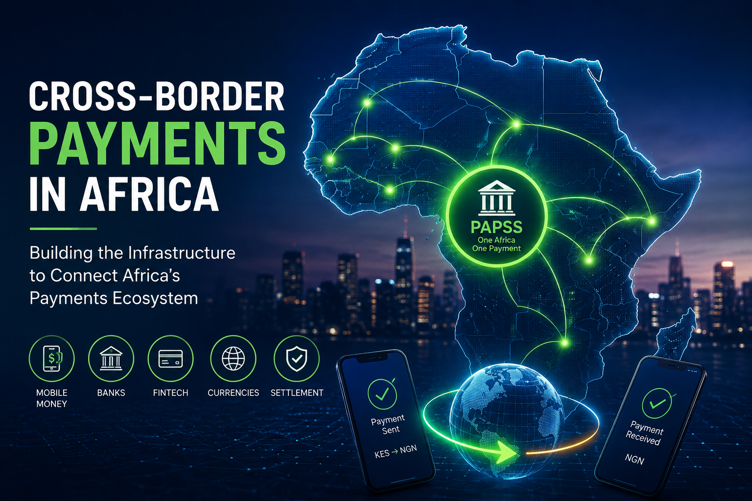 Cross-border payments in Africa connecting banks, mobile money, fintechs and PAPSS across African countries