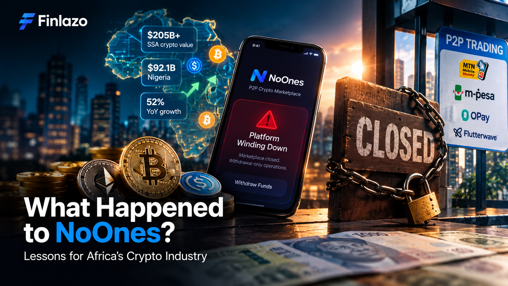 NoOnes P2P crypto marketplace shutdown and lessons for Africa's cryptocurrency industry